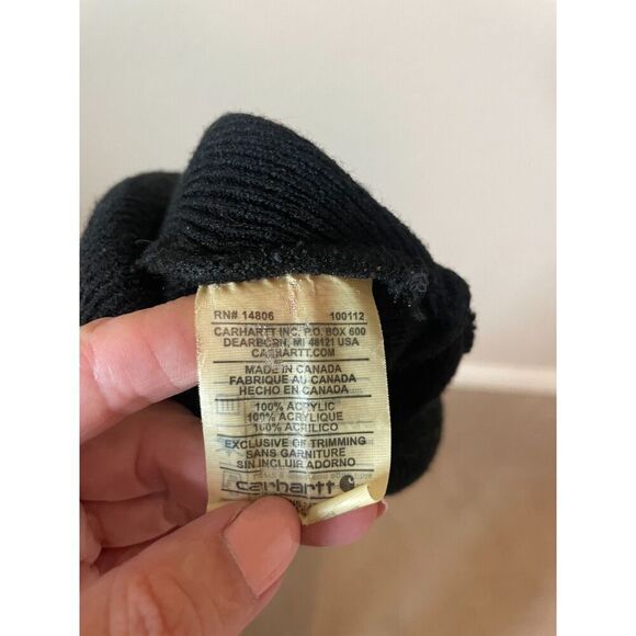 Unisex Carhartt Acrylic Watch Hat Beanie Winter Knit Cap Mens Lady Black - Picture 5 of 5